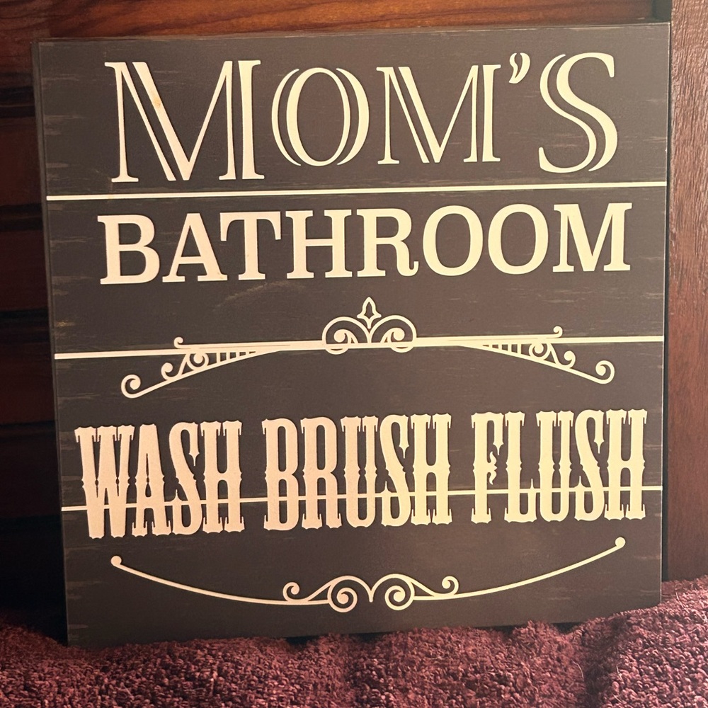 Bathroom wall decor sign